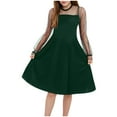 thumbnail image 1 of HUCOAE Teen Dresses Tween Girls Dresses Girls Long Sleeve T-Shirt Dresses Kids Fall A-Line Twirly Dresses Green 5-6 Years, 1 of 4