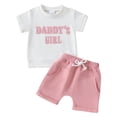 thumbnail image 1 of HUCOAE Toddler Boy Short Sets Baby Boy Shorts Toddler Baby Boy Summer Clothes T Shirt Elastic Waist Pockets Shorts Set 2 Piece Outfit Pink 2-3 Years, 1 of 9