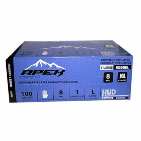 HUD A500XL Powder-Free Latex Gloves, Extra Large