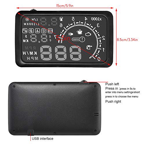 HUD Head up Display Speedometer for Car with OBDII EUOBD,5.5 inch