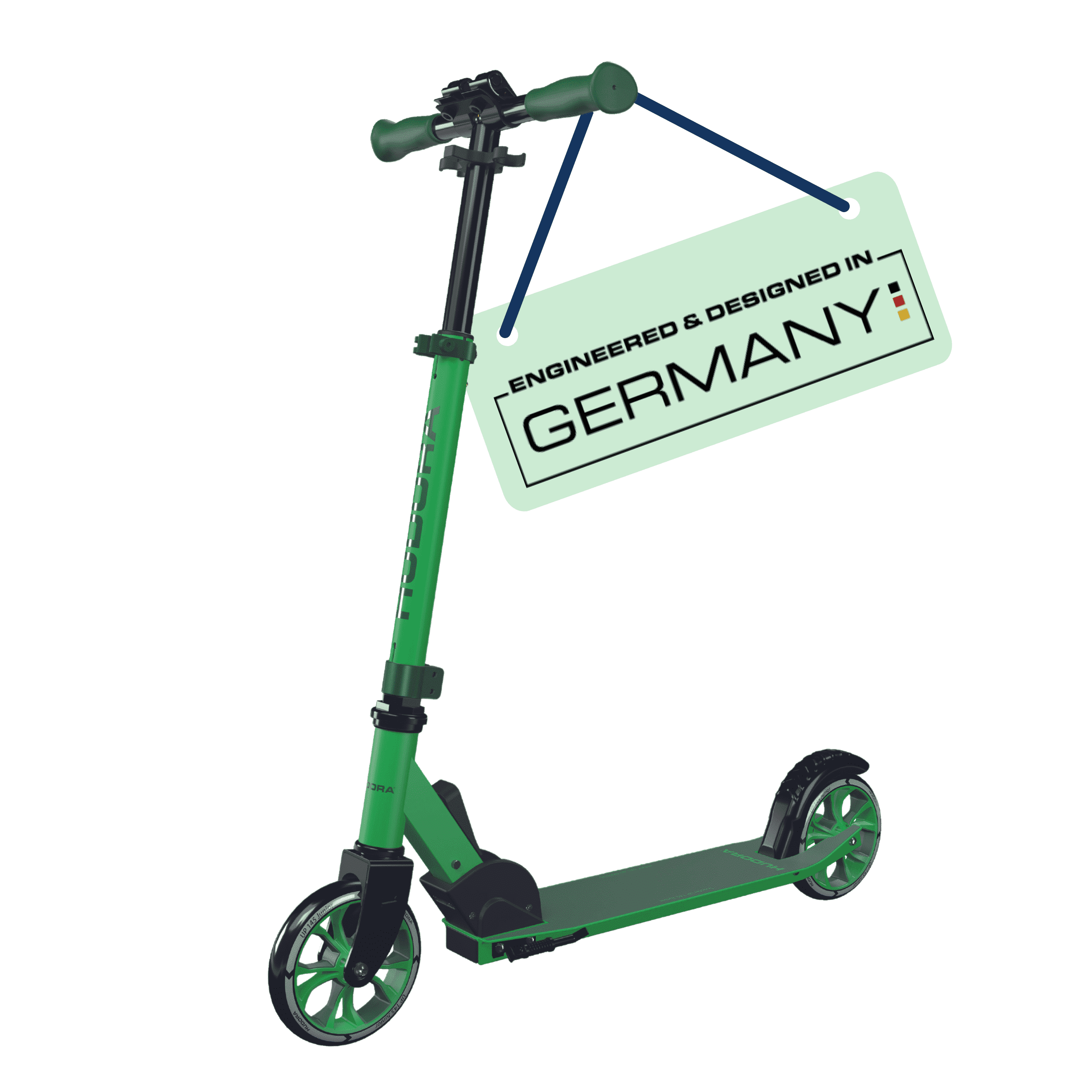 Hudora Scooter up 145 (57") Junior Green - Lightweight - Age 3+ - up to 132lb