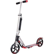HUDORA Scooter for Kids Ages 6-12,Adult Scooter with Big Wheels, Lightweight Durable All-Aluminum Frame Scooter-Red