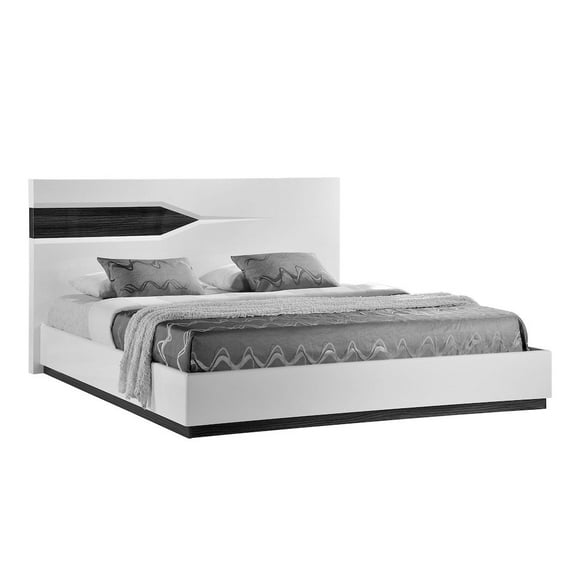 Global Furniture USA Contemporary Hudson White King Bed, Oak,White