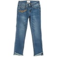 thumbnail image 1 of HUDSON Jeans Embroidered Skinny Crop Jeans (Big Girls), Blue Slub - 10, 1 of 2