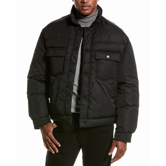 HUDSON Jeans mens  Trucker Puffer Jacket, s, Black