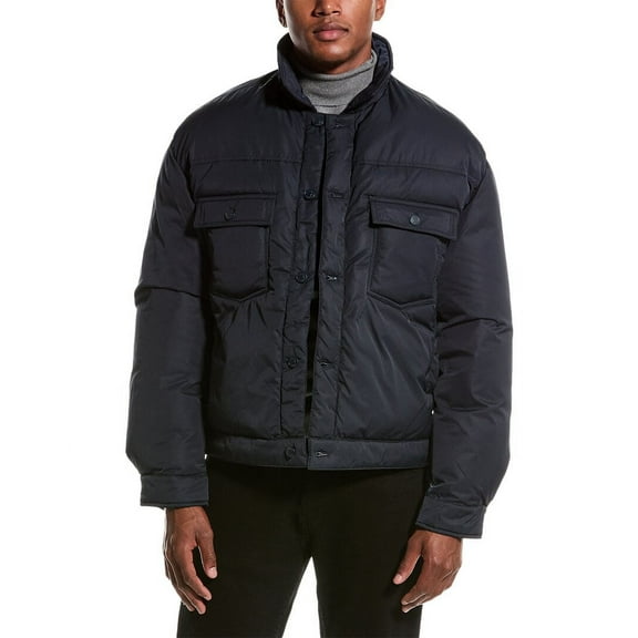 HUDSON Jeans mens  Trucker Puffer Jacket, s, Blue