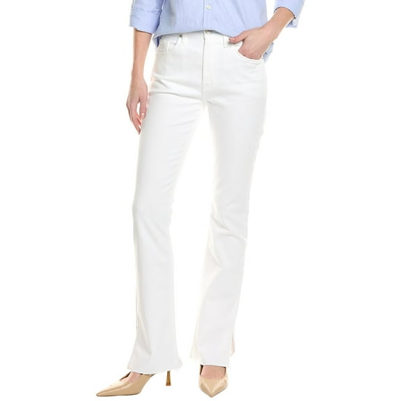 HUDSON Jeans womens  Barbara High-Rise White Baby Boot Jean, 30, White