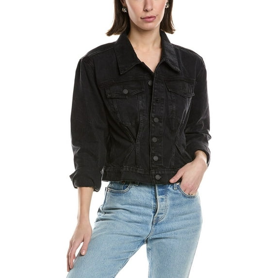 HUDSON Jeans womens Cinched Waist Jacket, m, Blue