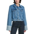 thumbnail image 1 of HUDSON Jeans womens  Cuffed Cropped Denim Jacket, l, Blue, 1 of 3