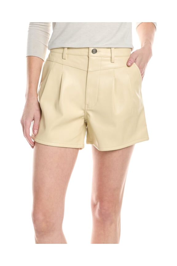 womens Front Yoke Pleated Moth Short, 25, White