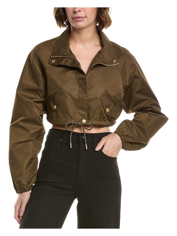 womens Grace Ann Cropped Jacket, xs, Brown