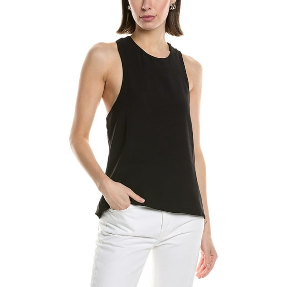HUDSON Jeans womens  High Neck Twist Back Woven Tank, xs, Black