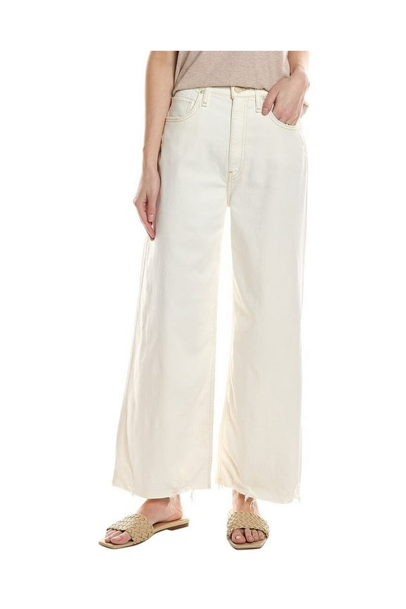 womens  James High-Rise Ecru Wide Leg Crop Jean, 24, Beige