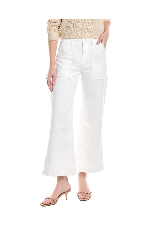womens Jodie White Wide Leg Crop Jean, 30, White