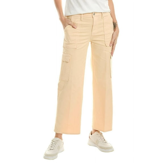 HUDSON Jeans womens Rosalie Bleached Sand High-Rise Wide Leg Jean, 26, Beige