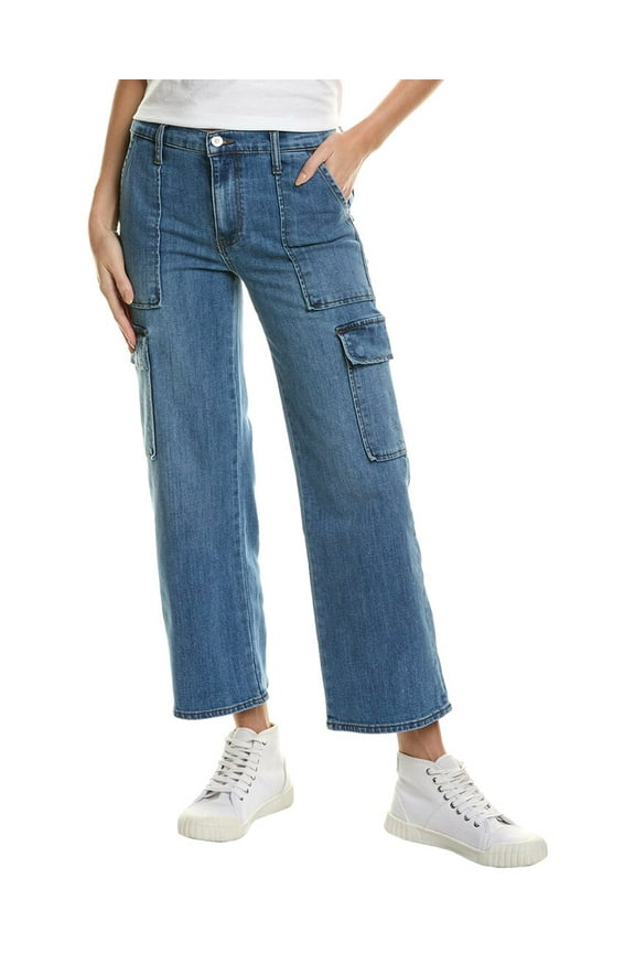 womens Rosalie Gidget Wide Leg Cargo Jean, 26, Blue