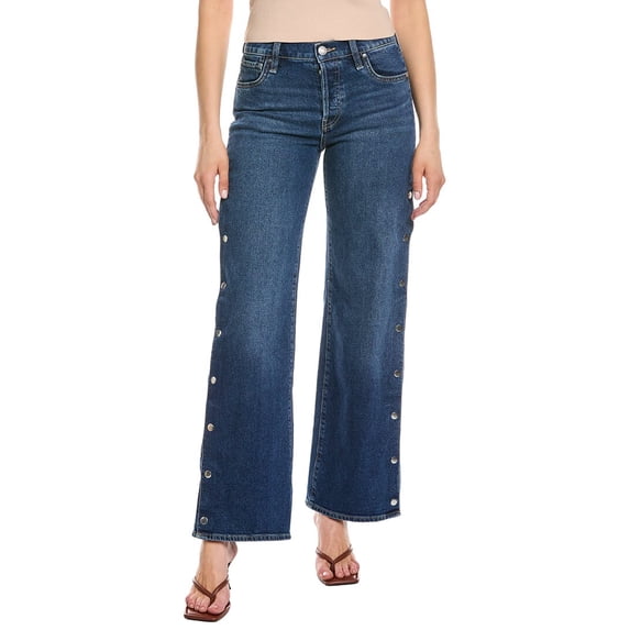 HUDSON Jeans womens Rosie Side Snaps Deep Ray Wide Leg Jean, 27, Blue