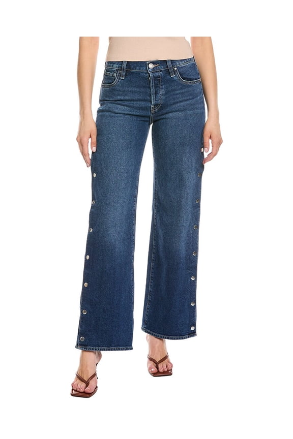 womens  Rosie Side Snaps Deep Ray Wide Leg Jean, 29, Blue