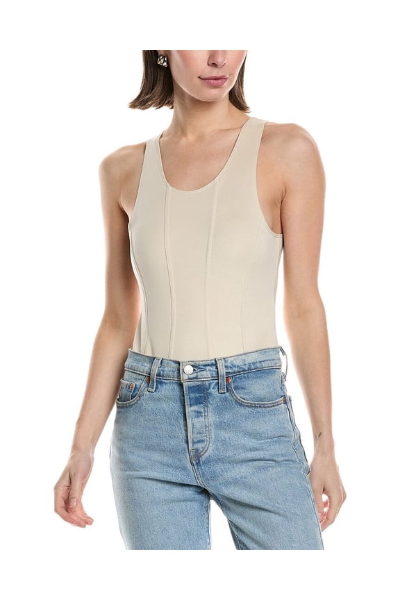 womens Scoop Neck Bodysuit, XL, White