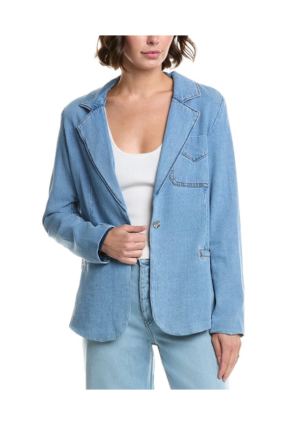 womens Stylized Boyfriend Blazer, xs, Blue