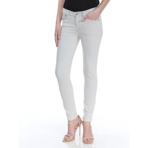 HUDSON Womens Beige Midrise Skinny Jeans Size: 24 Waist