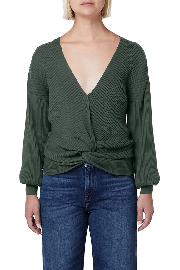 Womens Knotted Sweater Large Garden Topiary