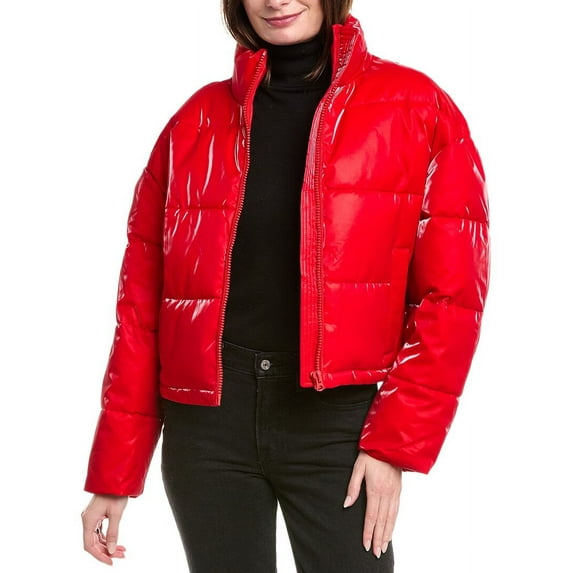 HUDSON Jeans womens Quilted Puffer Coat, l, Red
