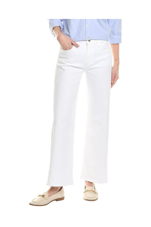 womens Rosalie White High-Rise Wide Leg Jean, 23, White