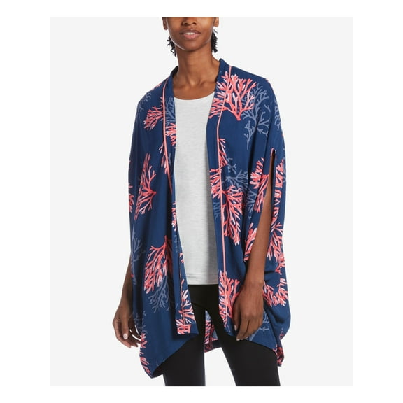 HUE Intimates Navy Printed Sleepwear Robe Size: S