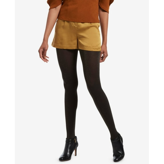 HUE Opaque Metallic Tights (Metallic – Black/Gold, M/L)