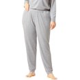 thumbnail image 1 of HUE Plus Size Solid Cuffed Lounge Pants with Pockets Medium Grey Heather 3X US Womens 24W/26W, 1 of 1