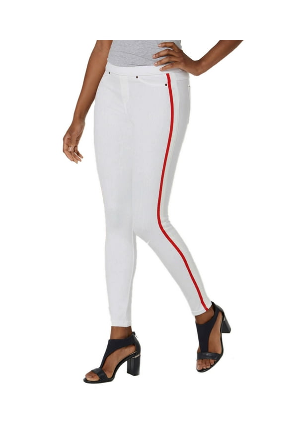 Racer Stripe Original Denim Leggings, White, Small
