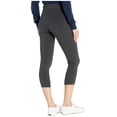 thumbnail image 1 of HUE Wide Waistband Blackout Cotton Capri Leggings Graphite Heather, 1 of 3