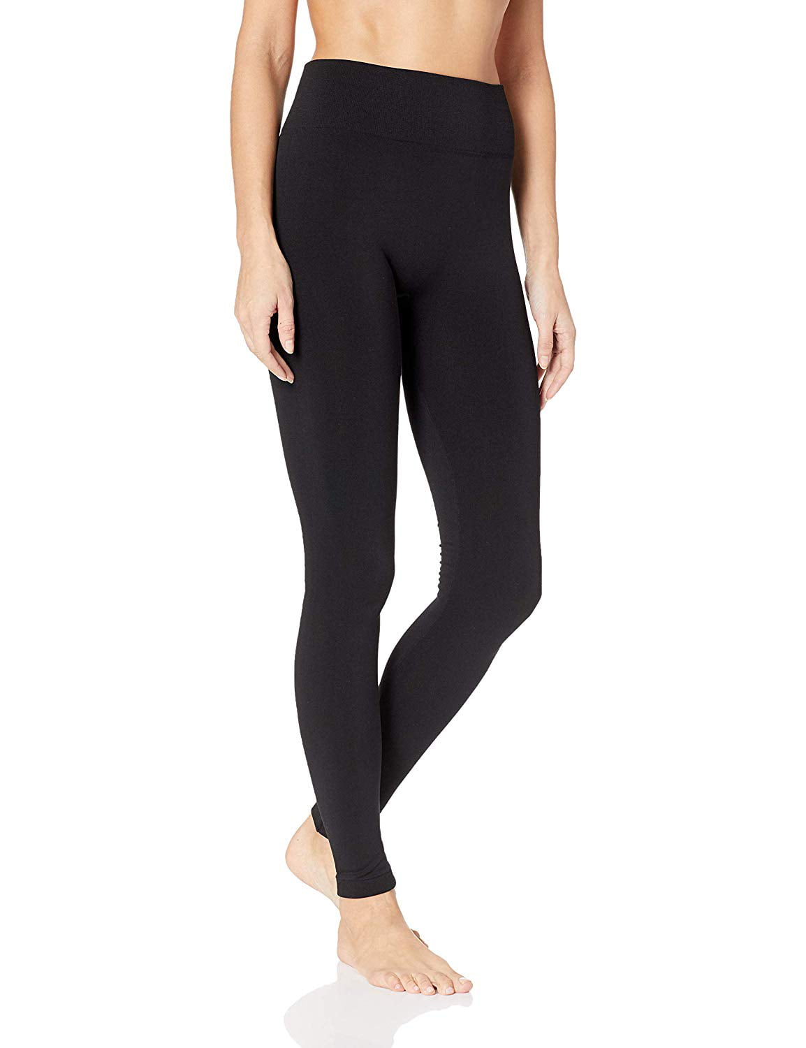 HUE Women’s Brushed Seamless Leggings, Assorted, Black – Solid, L/XL ...