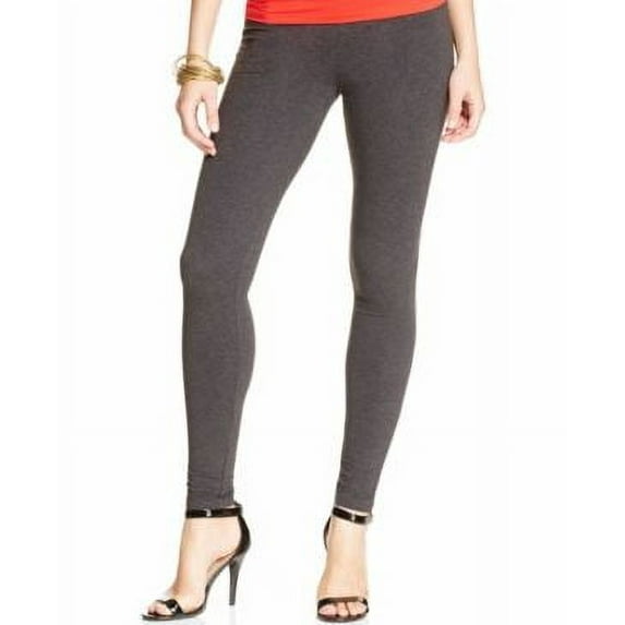 HUE Women's Cotton Leggings, Graphite Heather, Medium