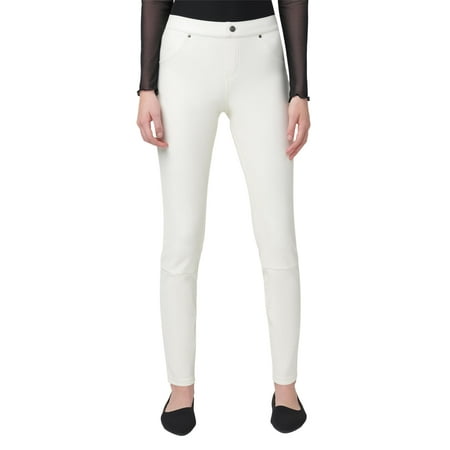 HUE Women's Faux Leather Leggings, Star White