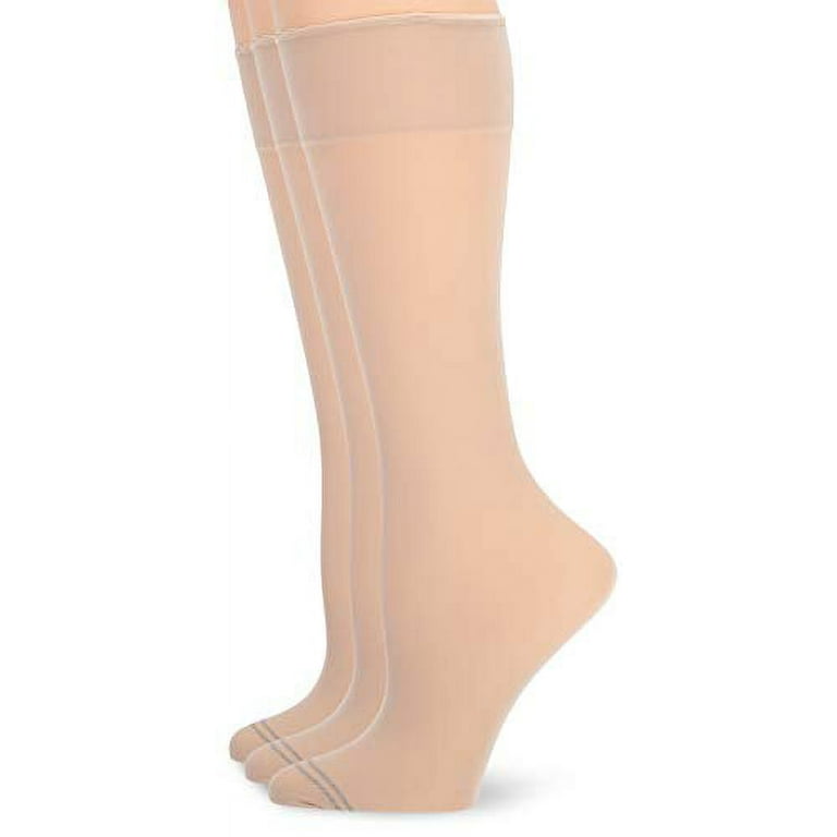 HUE Women s Graduated Compression Sheer Knee Hi Sock Cream 1 One Size