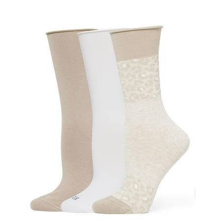 HUE Women's Jeans Sock (Pack of 3) Border Leo Pack One Size