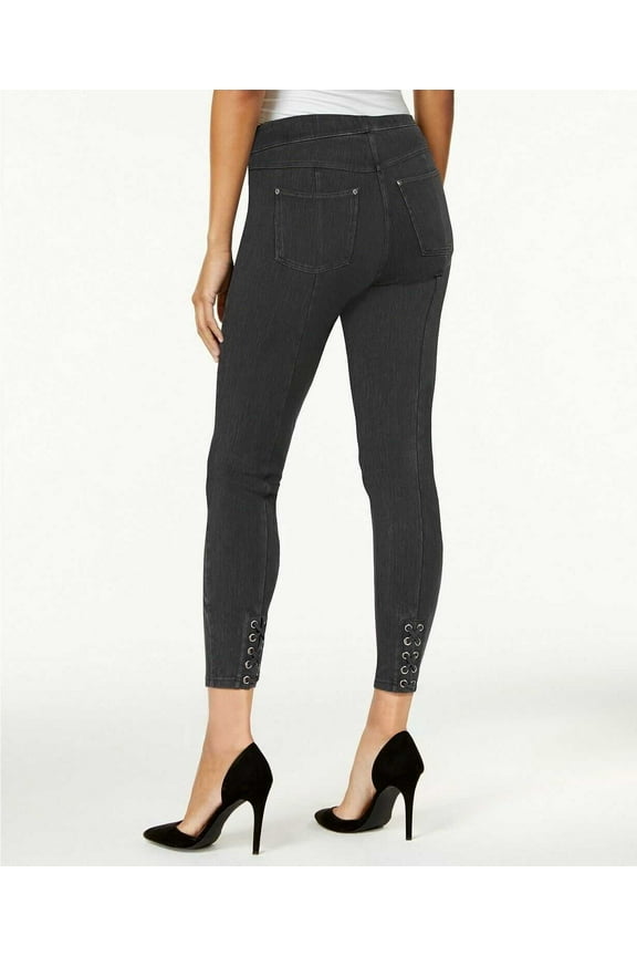 Women's Original Denim Laced-Up Skimmer Leggings, Dark Gray, X-Small
