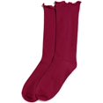 thumbnail image 1 of HUE Women’s Ruffled Luster Socks (Sangria), 1 of 2