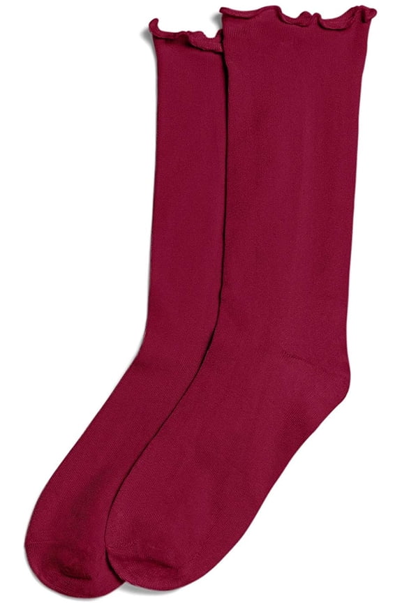 Women’s Ruffled Luster Socks (Sangria)