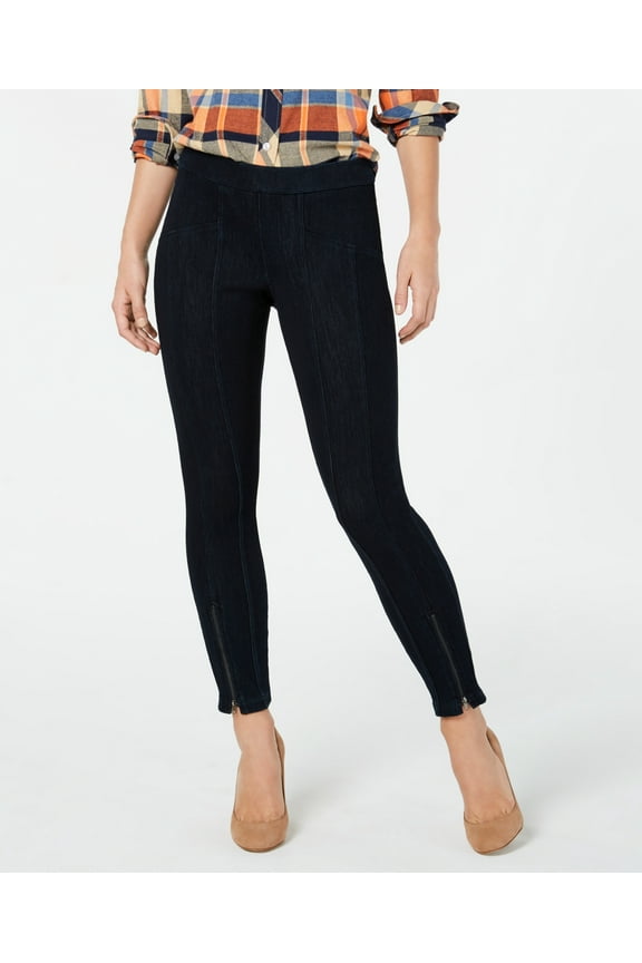 Women’s Seamed Zip Skimmer Leggings, Navy, Medium