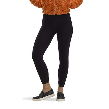 HUE Women's Seamless Leggings Black-Furry Lined Medium-Large