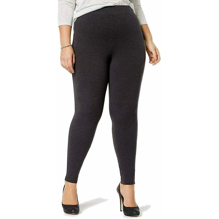 HUE Women's Soft Cotton Leggings, Graphite XX-Large - U14635