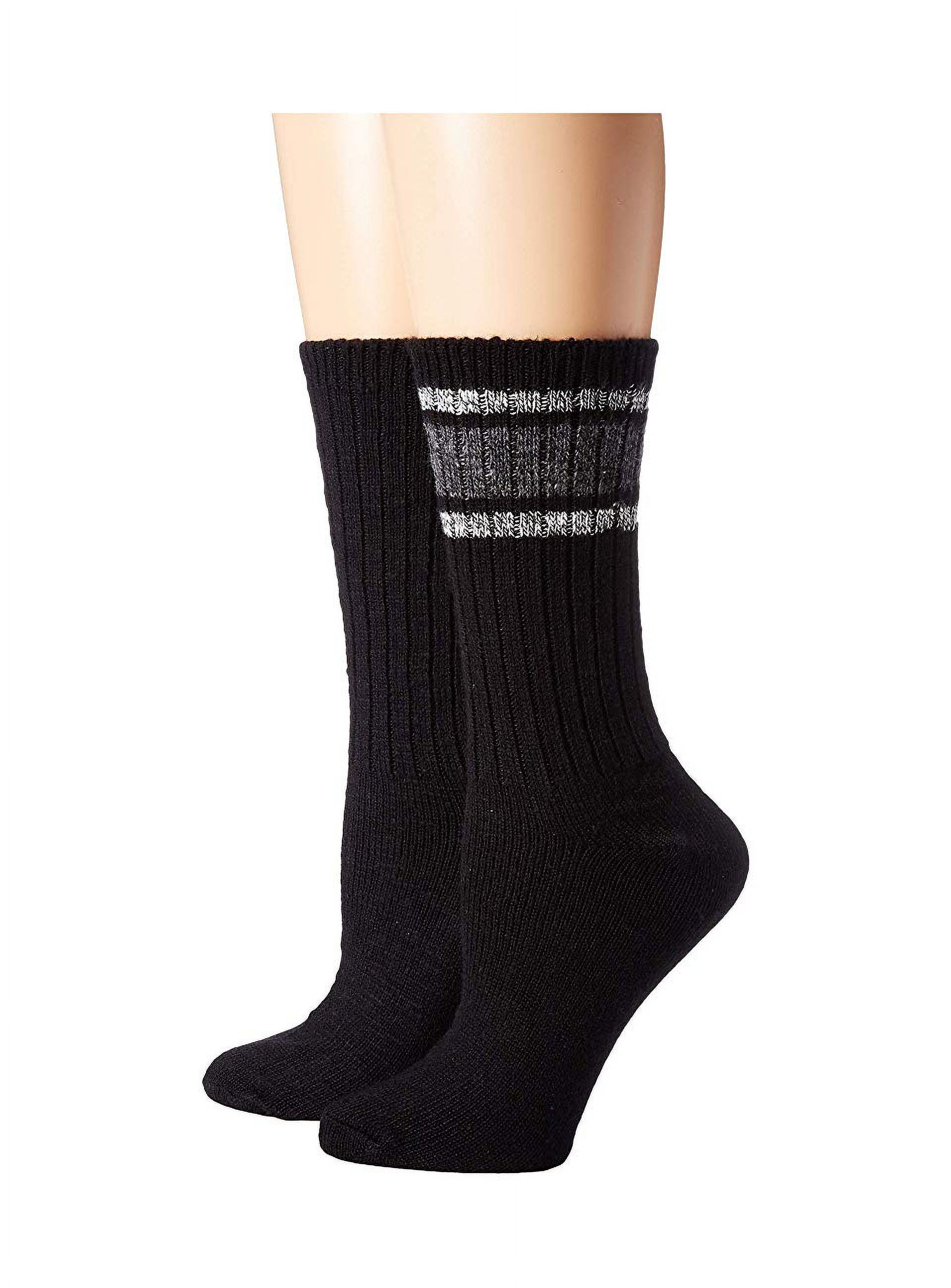 HUE Women’s Soft Knit Crew Boot Socks 2 Pair Pack (Black)
