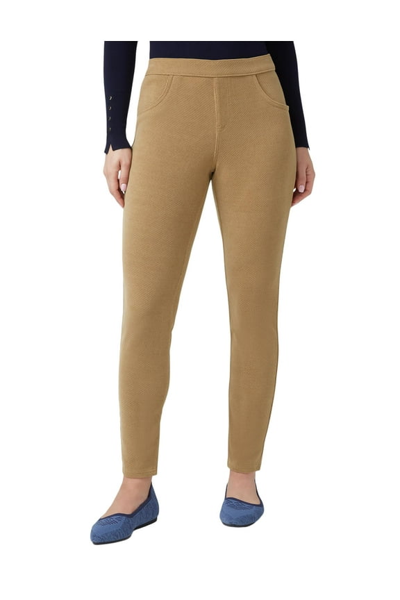 Women's Soft Twill Jean Style Leggings, Ermine