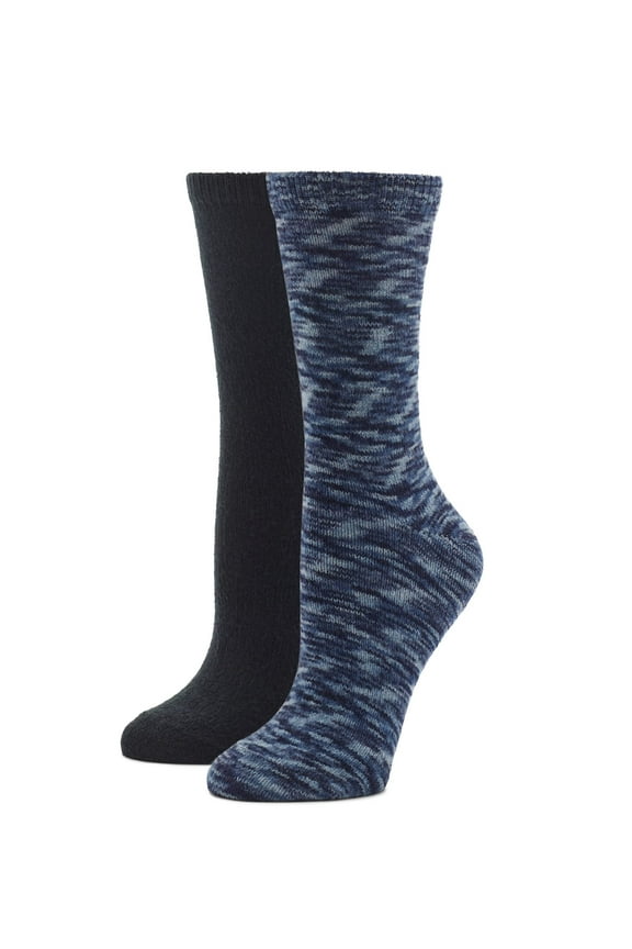 Women's Space Dyed Boot Socks 2 Pair Pack Denim/Black