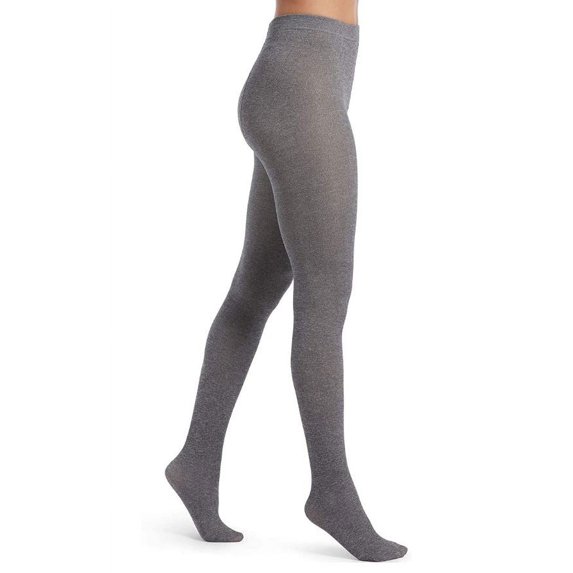 HUE Women's Sweater Tights with Non Control Top, Charcoal Heather-Brushed, M/L
