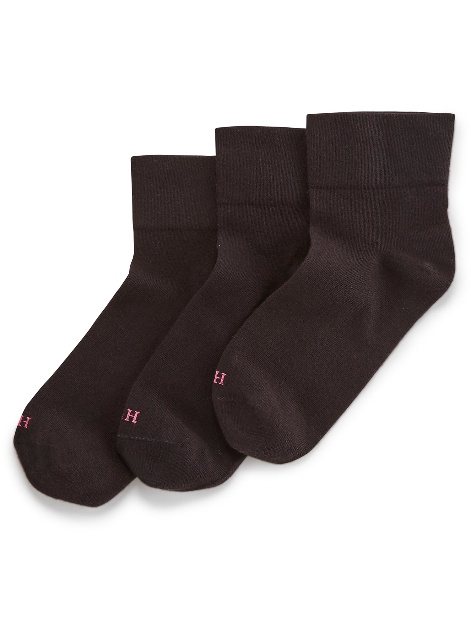 HUE Womens Cotton Body Ankle Socks 3Pack Style20738