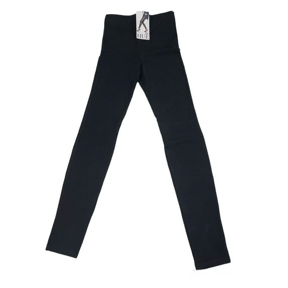 HUE Womens Distressed Leatherette Leggings Size X-Large Color Black